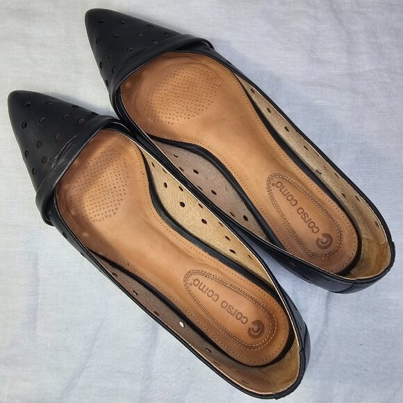 Cc Corso Como Gabby Laser Cut Perforated Eyelet Genuine Leather Ballet Flats 8.5 - Picture 9 of 10